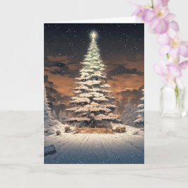 Cartão Kerstboom met sneeuw