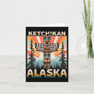 Cartão Ketchikan Alasca Nativo Americano Índio Totem Le 
