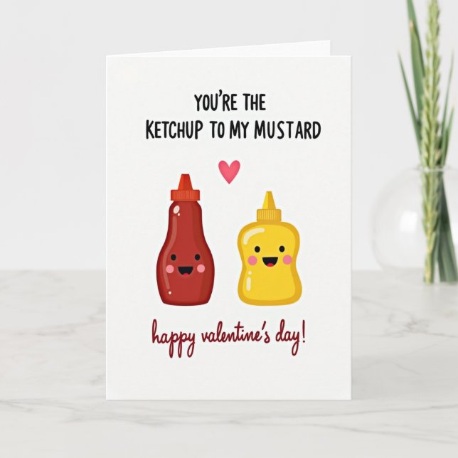 Cartão Ketchup Mustard Valentine Card (Frente)