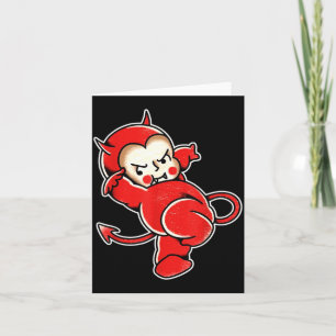 Cartão Kewpie Bebê Diabo Demônio Chifres Tatuagem