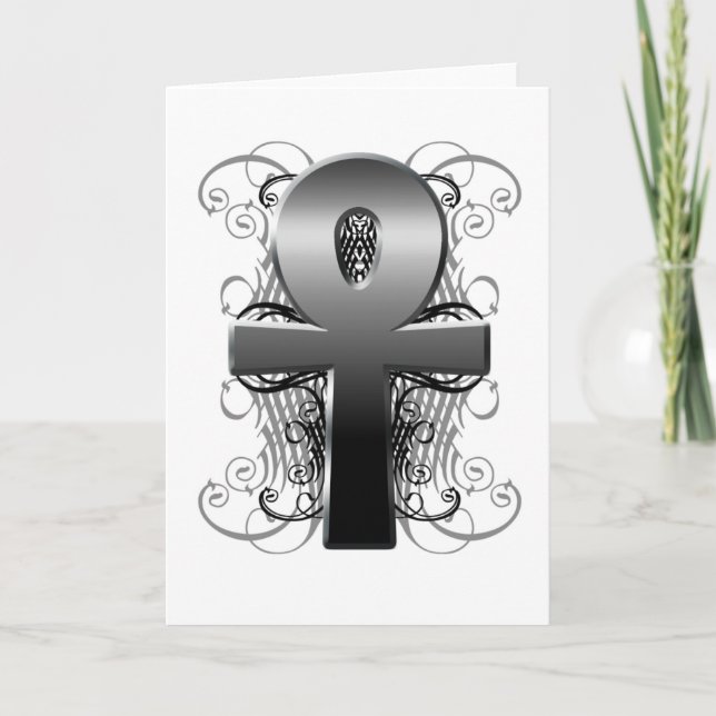 Cartão "Key of Life (Ankh)" in Chrome Blank Card (Frente)