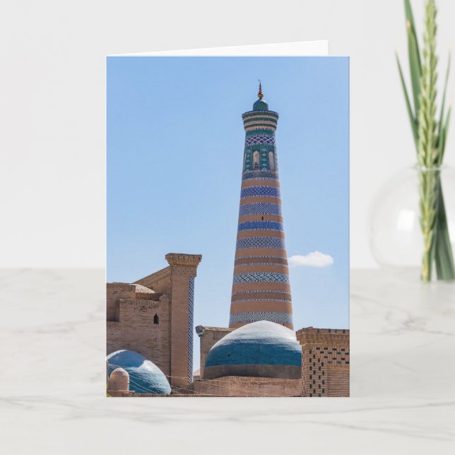 Cartão Khiva, Usbequistão - Islam Khodja Minaret (Frente)