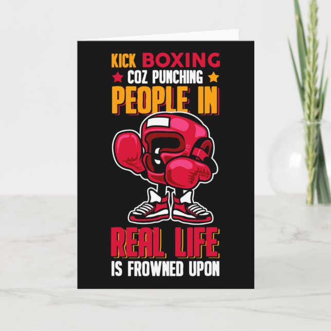 Cartão Kick Boxing Soco em Pessoas Desaprovado (Frente)