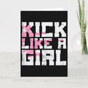Cartão Kick Like Girl Karate Taekwondo Kung Fu Martial Ar