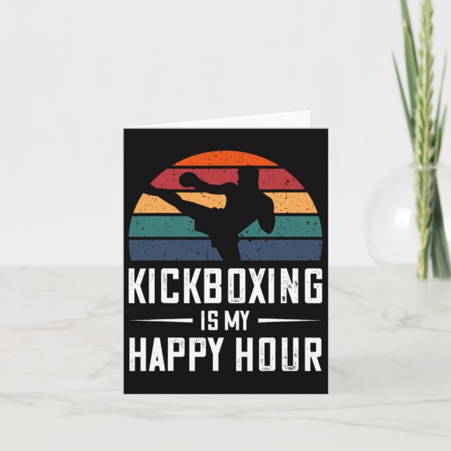 Cartão Kickboxe É A Minha Feliz Hora Engraçada Boxing (Frente)