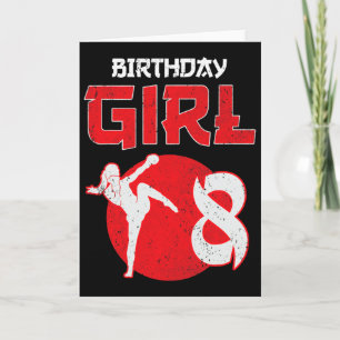 Cartão Kickboxing Aniversário de 8 Anos de Idade Mma Arte