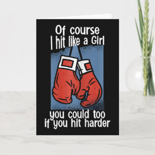 Cartão Kickboxing Claro que Eu Acerto Como Uma Garota Voc