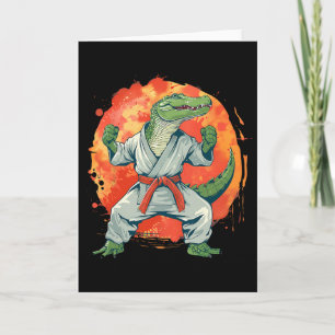 Cartão Kickboxing Crocodilo Taekwondo Caratê Mma Engraçad