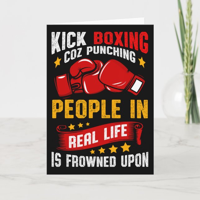 Cartão Kickboxing Engraçado  (Frente)