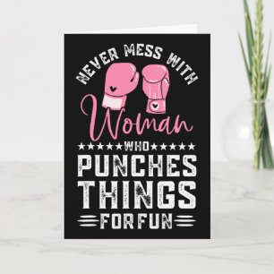 Cartão Kickboxing Engraçado Para Homens Mulheres Treino D