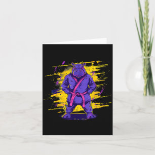 Cartão Kickboxing Hippo Taekwondo Caratê MMA Engraçado