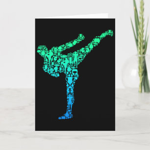 Cartão Kickboxing Kickboxer Karate Crianças Meninos Homen