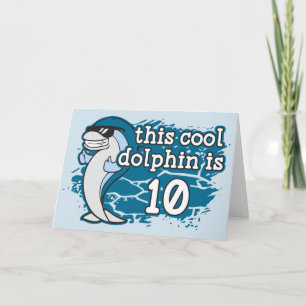 Cartão Kid's 10th Birthday This Cool Dolphin is Ten