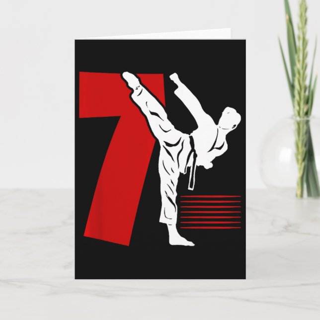 Cartão Kids 7th Birthday Karate 7 Year Old Karate Birthda (Frente)