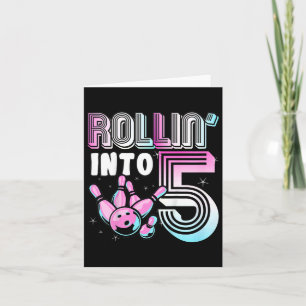 Cartão Kids Bowler Rollin' Em 5 Boliche de Birthday Ki