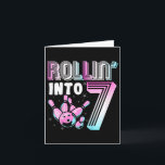 Cartão Kids Bowler Rollin' Em 7 Boliche de Birthday Ki<br><div class="desc">Kids Bowler Rollin' em 7 Aniversários de criança de 7 de aniversário</div>