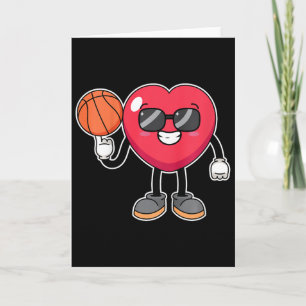 Cartão Kids Bysketbyll Player Heart Dia de os namorados C