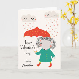 Cartão Kids Classroom Cute Hedgehog Valentine's Day