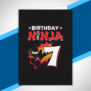 Cartão Kids Ninja Birthday Party Gift - 7 Year Old