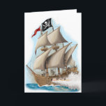 Cartão kids pirate birthday card<br><div class="desc">Pirate ship theme card for birthday or other special occasion. This card exact matches our kids pirate ship t-shirt that is available at www.shirtsthatgo.com</div>
