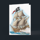 Cartão kids pirate birthday card<br><div class="desc">Pirate ship theme card for birthday or other special occasion. This card exact matches our kids pirate ship t-shirt that is available at www.shirtsthatgo.com</div>