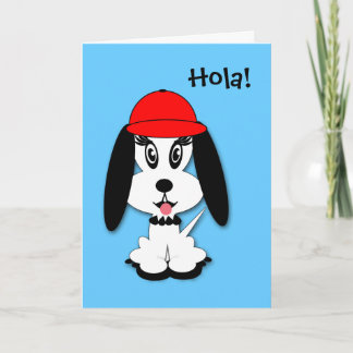 Cartão Kids Spanish Birthday Kute Doggy Greeting Card