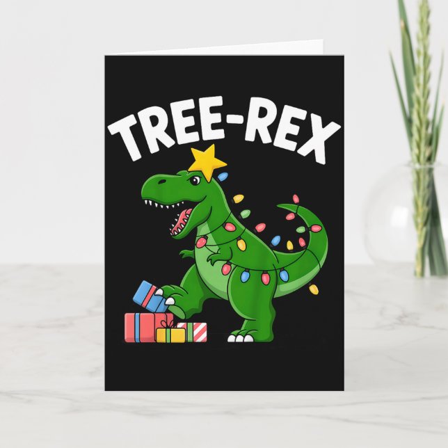 Cartão Kids Tree-rex Christmas Dinosaur T-rex Shirt Toddl (Frente)