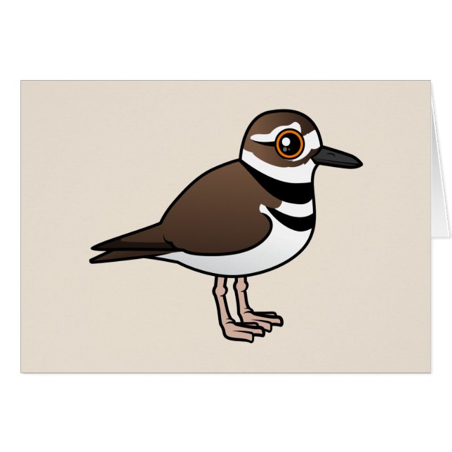 Cartão Killdeer de Birdorable (Frente Horizontal)