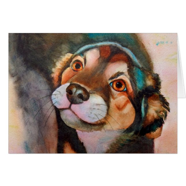 Cartão Kimba Shepherd Terrier Dog Mix (Frente Horizontal)