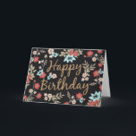 Cartão Kimono Impressão Happy Birthday<br><div class="desc">Tecido de quimono de cor brilhante inspirou o padrão design por Shelby Allison.</div>