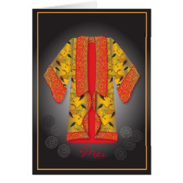 Cartão Kimono vermelho