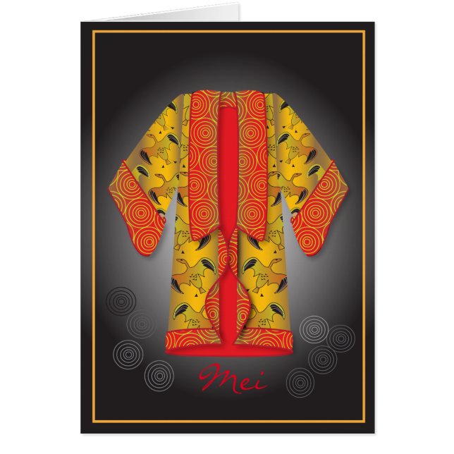 Cartão Kimono vermelho (Frente)