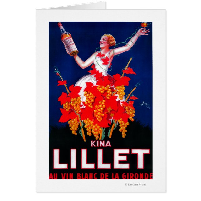 Cartão Kina Lillet Vintage PosterEurope (Frente)