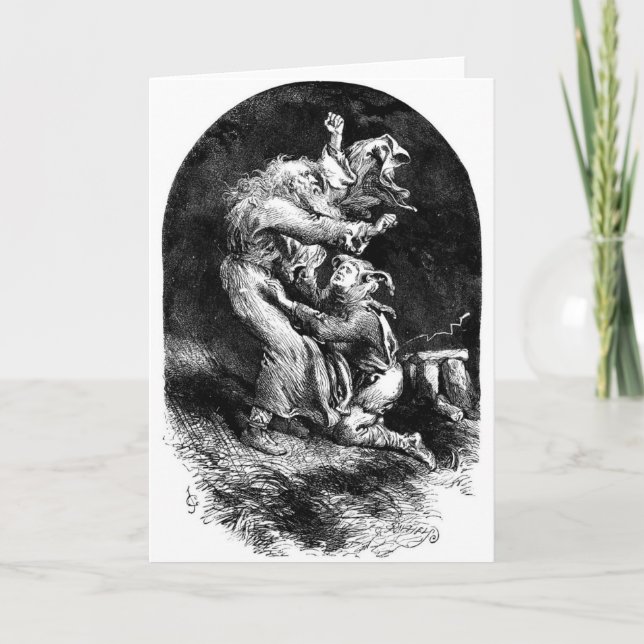 Cartão King Lear e Fool em uma Tempestade (Frente)