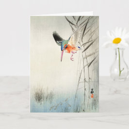 Cartão Kingfisher Hunting - Ohara Koson - Arte Vintage