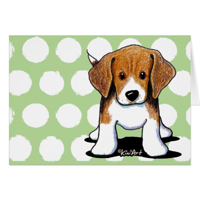 Cartão KiniArt Beagle Pup (Frente horizontal)