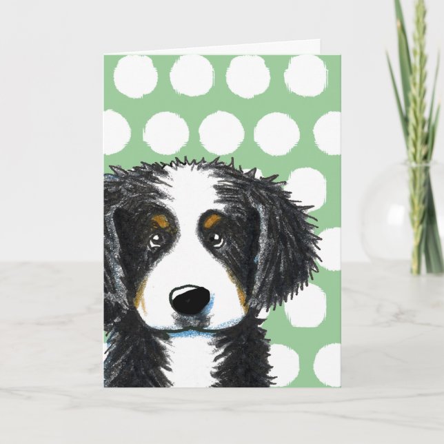 Cartão KiniArt Bernese Mountain Dog Greeting Card (Frente)