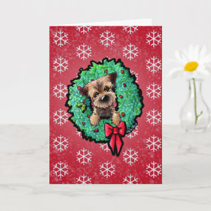 Cartão KiniArt Border Terrier Christmas Card