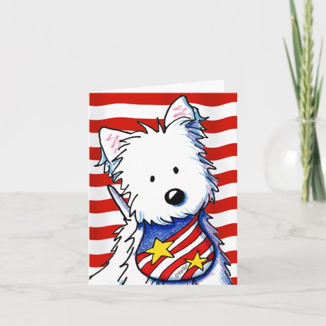 Cartão KiniArt Star Spangled Westie (Frente)