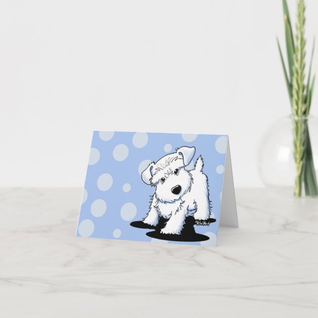 Cartão KiniArt White Schnauzer Greeting Cards (Frente)