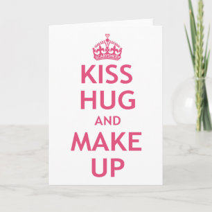 Cartão Kiss Hug e maquiagem