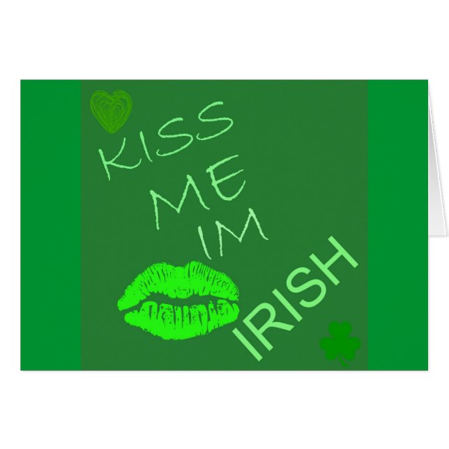 Cartão Kiss Me Im Irish (Frente Horizontal)