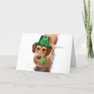 Cartão Kiss me I'm Irish Dachshund greeting card