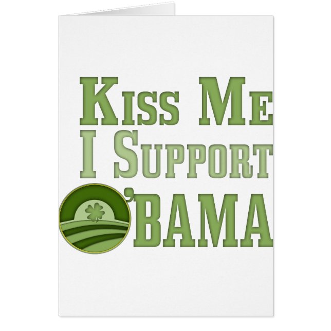 Cartão Kiss Me Irish Obama (Frente)