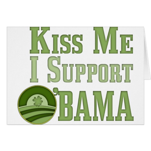 Cartão Kiss Me Irish Obama (Frente Horizontal)