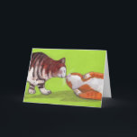 Cartão Kissing Cat Greeting Card<br><div class="desc">The image is from my original cat painting. This is one of the most popular piece among my paintings on Flickr.</div>