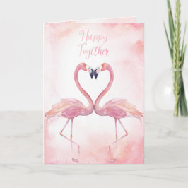 Cartão Kissing Flamingos | Namorados Feliz Juntos
