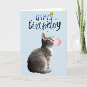 Cartão Kit de aniversário de gatinho Goma de Mascar