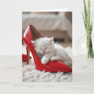 Cartão Kit de Dia das Mães Gatinho Dormindo em um Sapato