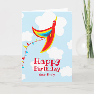 Cartão Kite Bird Divertido Bons Bebês Felizes Crianças 